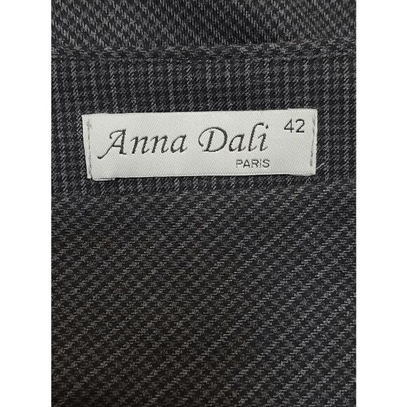 ANNA DALI PARIS A-Line Checkered Print Gray Skirt SIZE 42 (US 10) - Picture 2 of 9